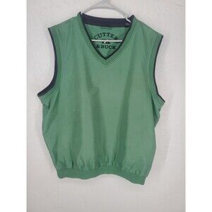 Green Pullover Vest Golf Sportswear Activewear Preppy | Cutter & Buck Size Large